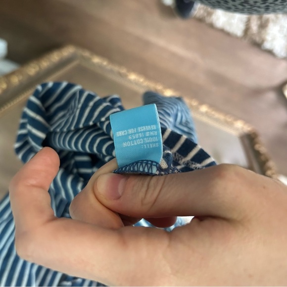 J. MCLAUGHLIN JENN STRIPED SLEEVELESS CREW NECK COTTON TIE WAIST SHEATH DRESS - Picture 7 of 7